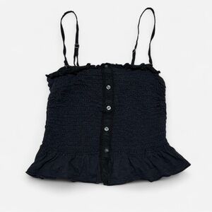 Abercrombie & Fitch Navy Smocked Tank Top
